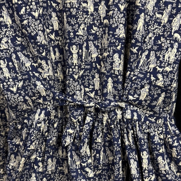 Source Unknown Blue and Cream Long Sleeve Dress - Picture 5 of 6